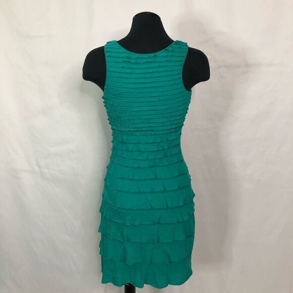 Studio M Layered Teal Bodycon Mini Dress - Women’s XS - Picture 3 of 6